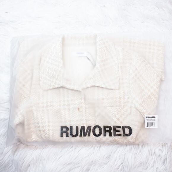 Rumored Beige Tweed Notting Hill Mini Dress Size 8 Button Down Preppy Y2K - Picture 5 of 6